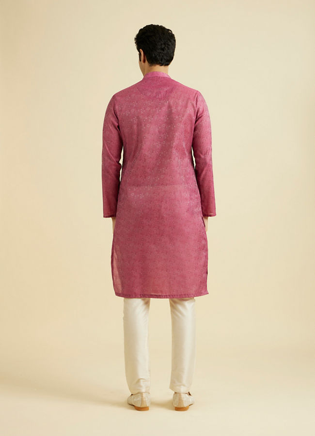 Manyavar Men Radiant Rani Pink Ensemble Kurta Pajama
