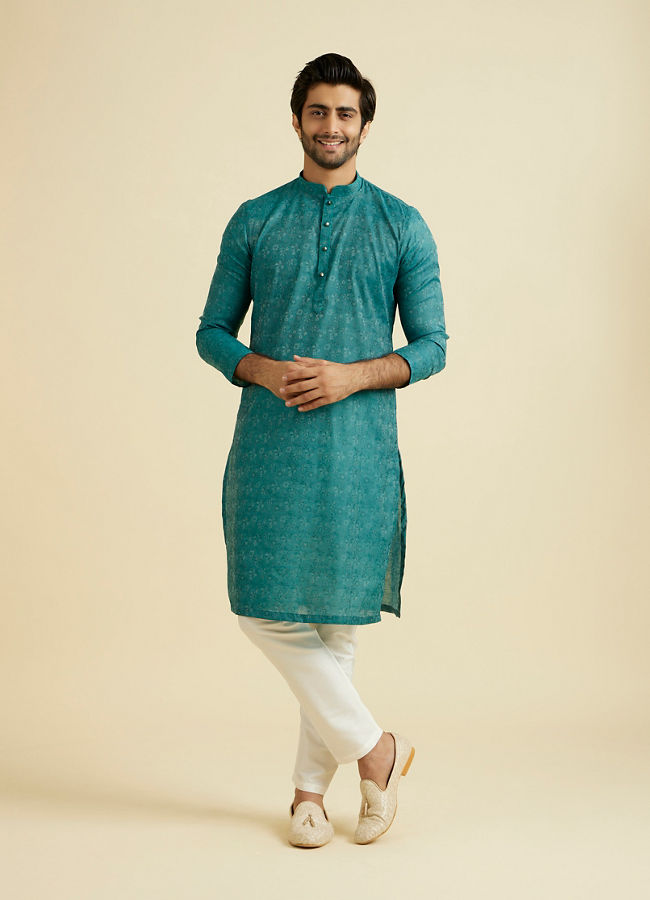 Manyavar Men Emerald Elegance Kurta Pajama