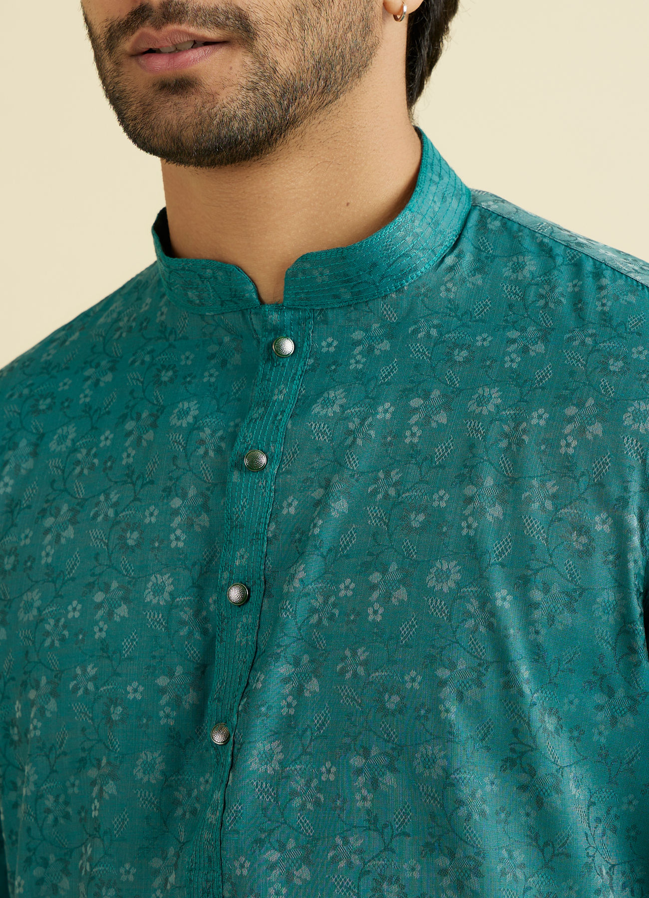 Manyavar Men Emerald Elegance Kurta Pajama