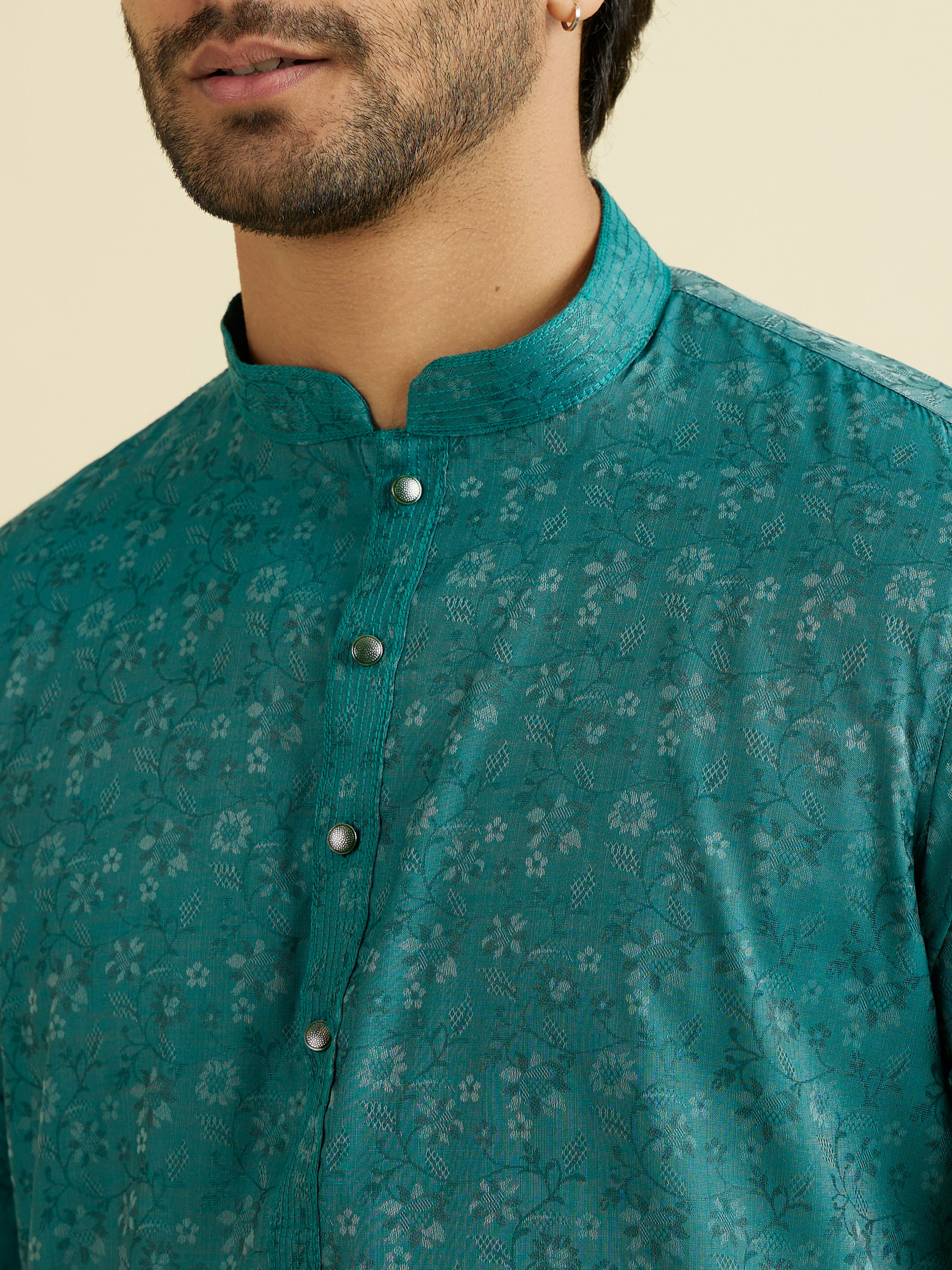 Manyavar Men Emerald Elegance Kurta Pajama