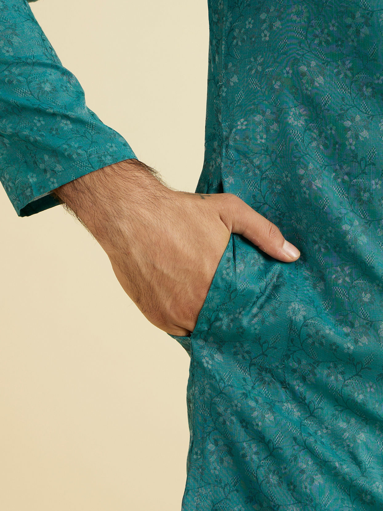 Manyavar Men Emerald Elegance Kurta Pajama