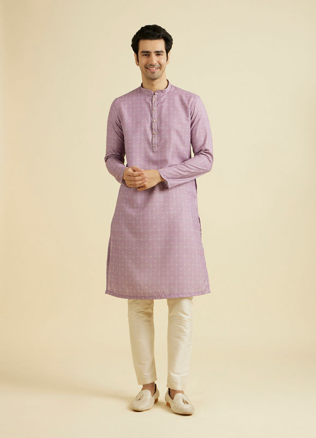 Manyavar Men Lilac Elegance Kurta Pajama