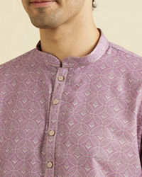 Manyavar Men Lilac Elegance Kurta Pajama