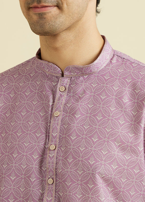 Manyavar Men Lilac Elegance Kurta Pajama