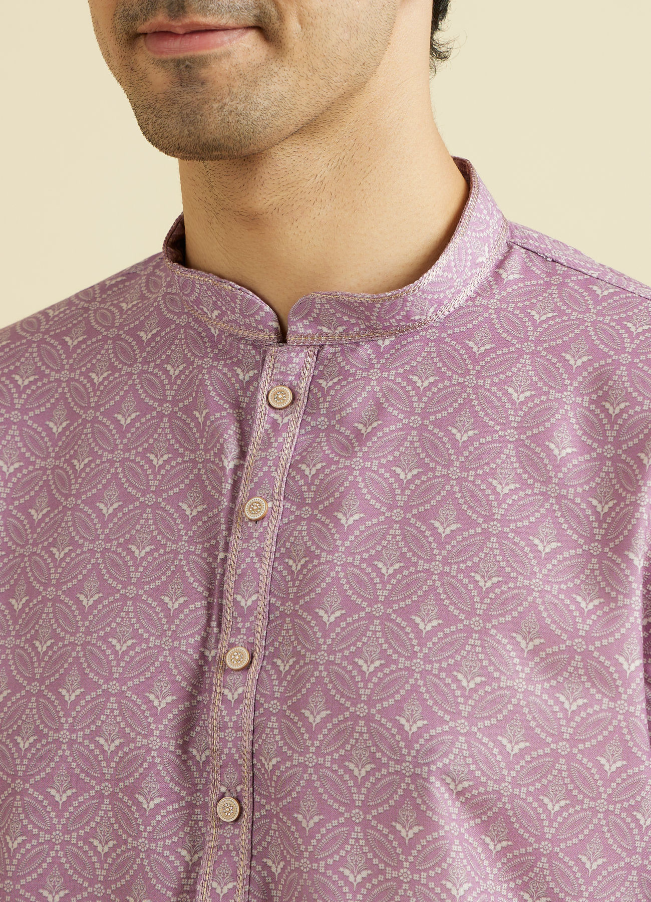 Manyavar Men Lilac Elegance Kurta Pajama