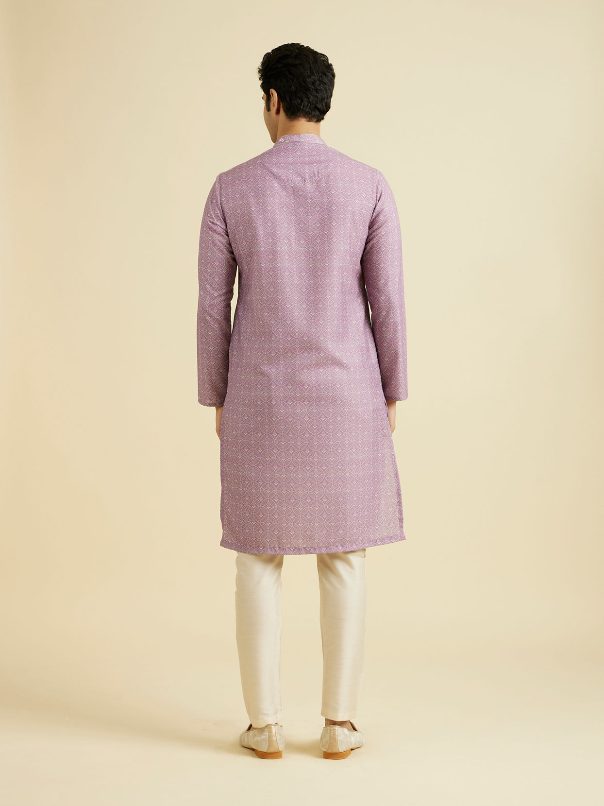 Manyavar Men Lilac Elegance Kurta Pajama