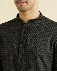 Manyavar Men Black Elegance Kurta Pajama