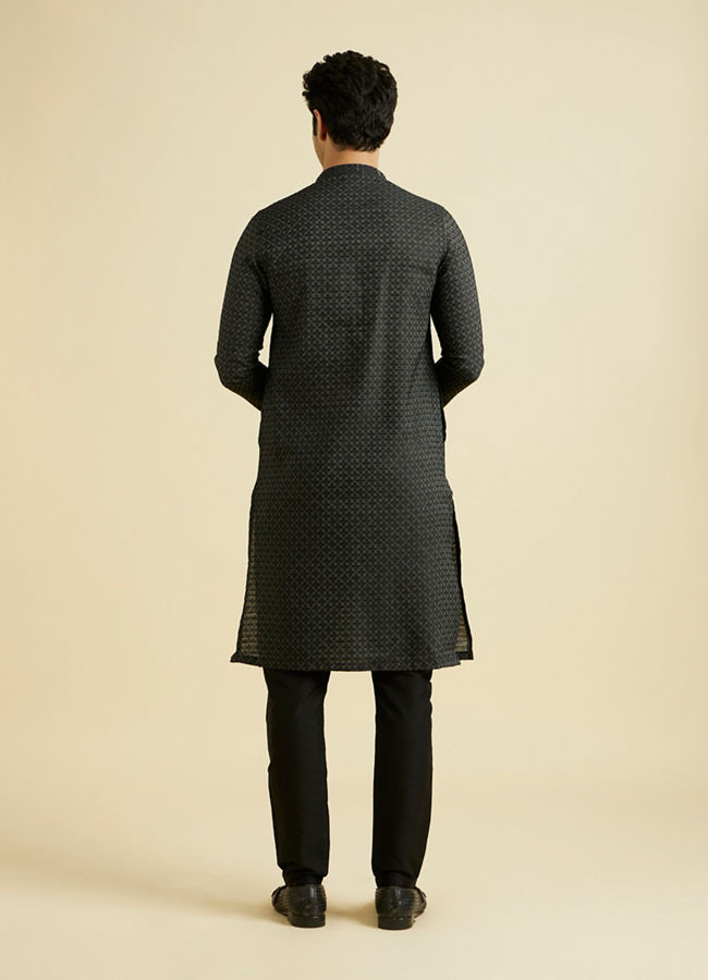 Manyavar Men Black Elegance Kurta Pajama
