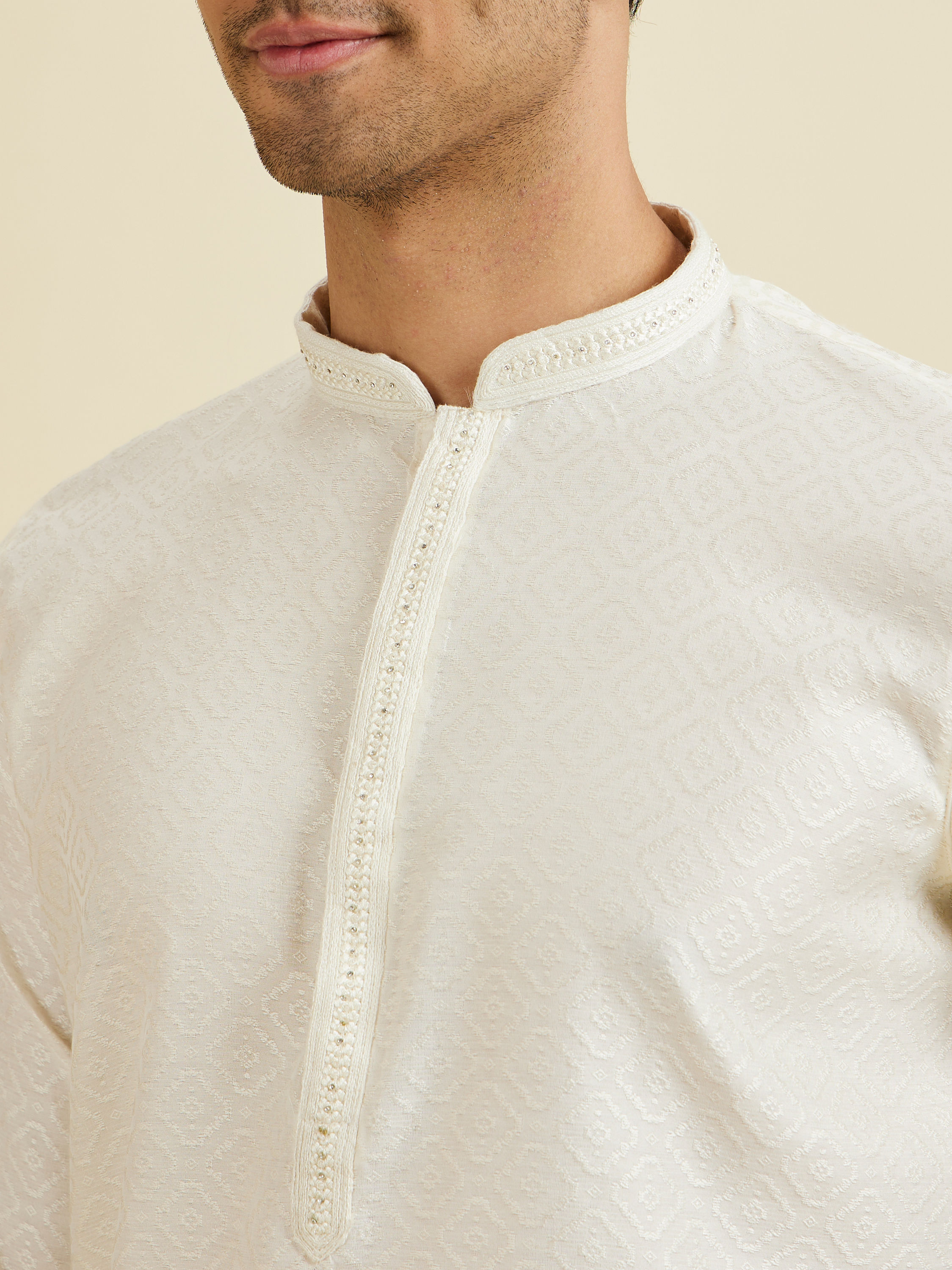 Manyavar Men Cream Charisma Kurta Pajama