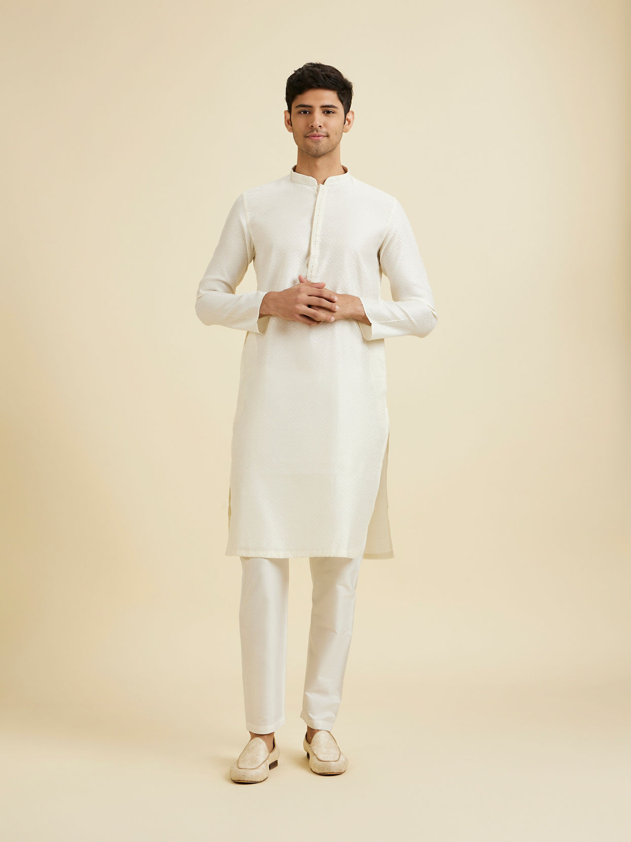 Manyavar Men Cream Charisma Kurta Pajama
