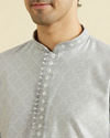 Manyavar Men Light Grey Exquisite Kurta Pajama