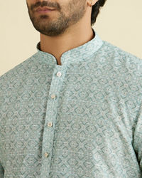 Manyavar Men Aqua Green Festive Kurta Pajama