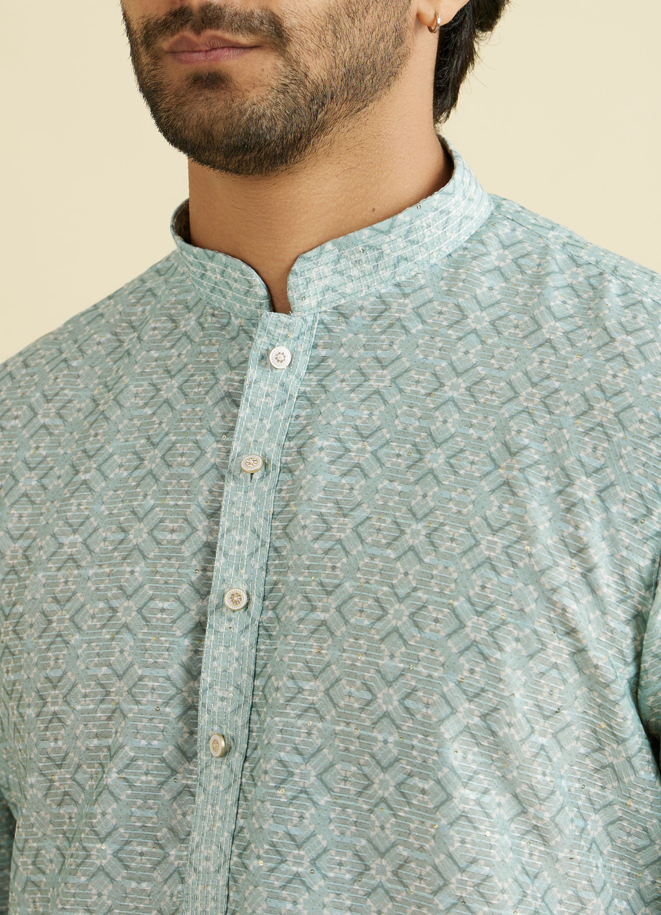 Manyavar Men Aqua Green Festive Kurta Pajama