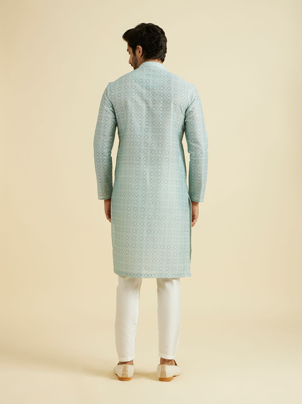 Manyavar Men Aqua Green Festive Kurta Pajama