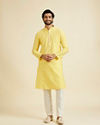 Manyavar Men Radiant Yellow Brocade Kurta Pajama