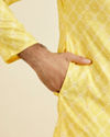 Manyavar Men Radiant Yellow Brocade Kurta Pajama