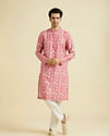 Manyavar Men Majestic Red Cotton Kurta Pajama Set