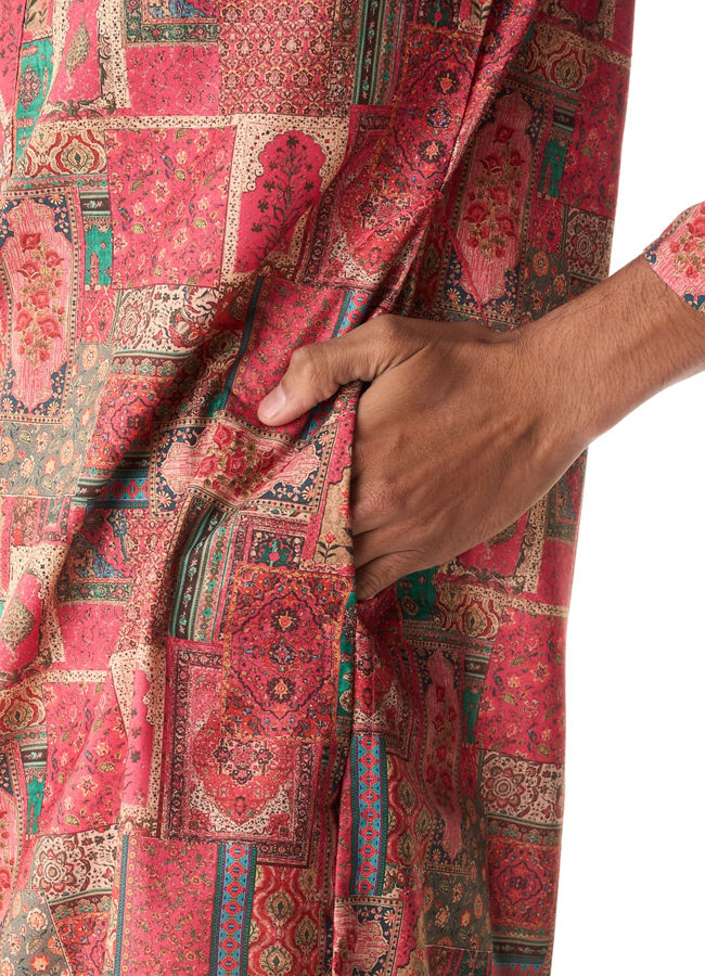 Manyavar Men Coral Charm Kurta Pajama