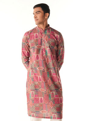 Manyavar Men Coral Charm Kurta Pajama