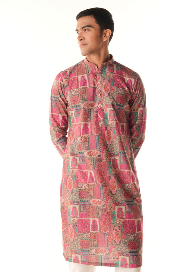 Manyavar Men Coral Charm Kurta Pajama