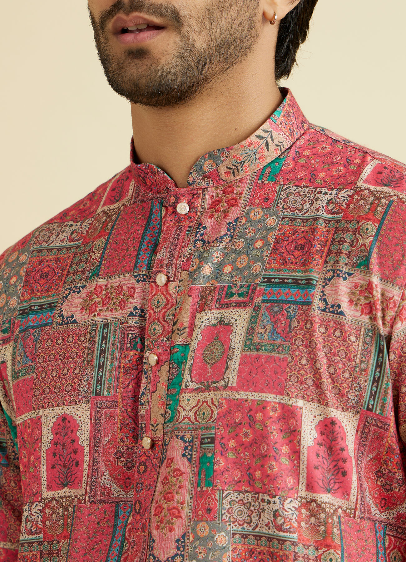 Manyavar Men Coral Charm Kurta Pajama