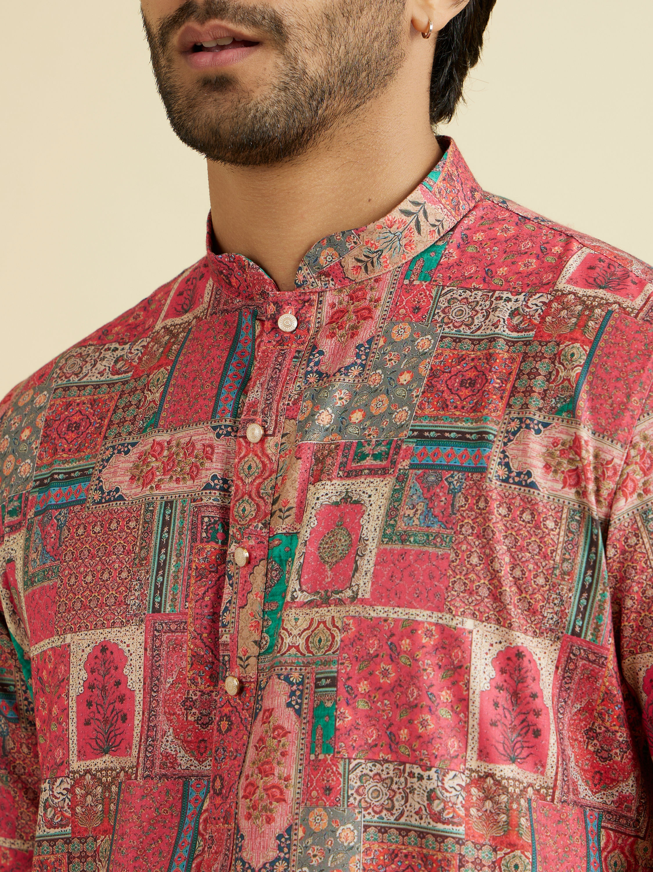 Manyavar Men Coral Charm Kurta Pajama