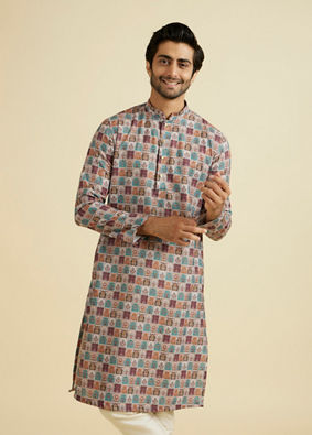 Manyavar Men Beige Elegance Kurta Pajama