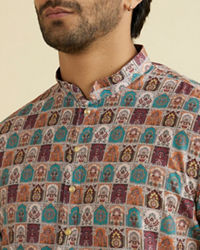 Manyavar Men Beige Elegance Kurta Pajama