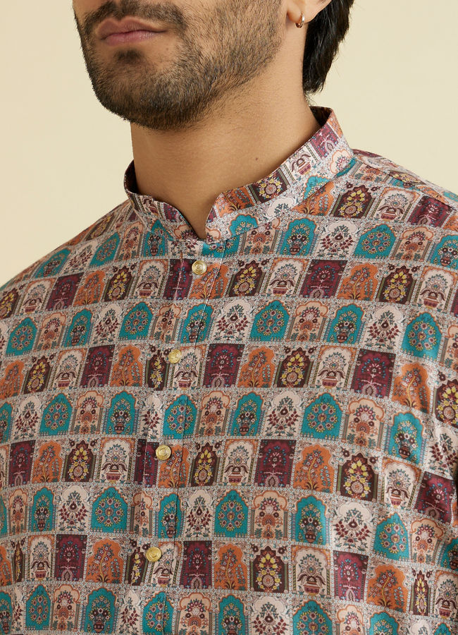 Manyavar Men Beige Elegance Kurta Pajama
