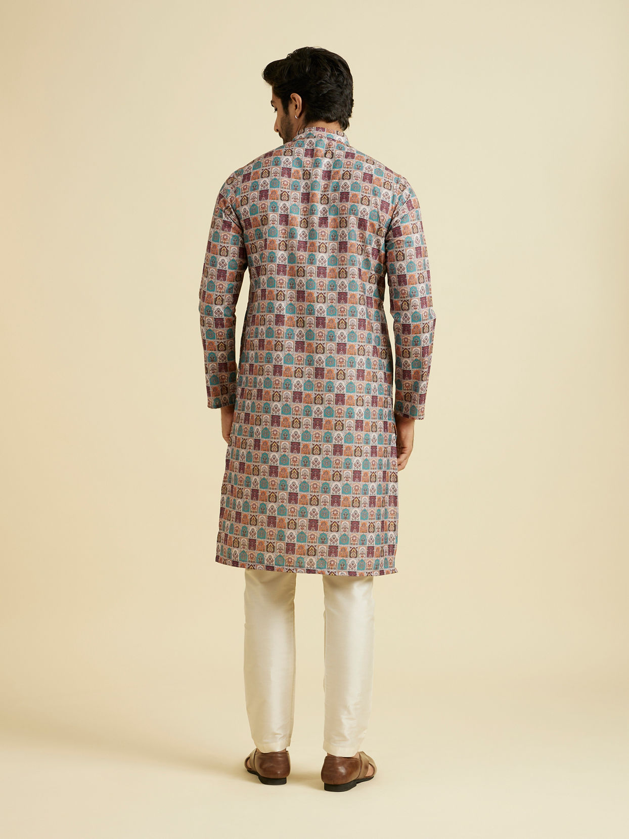 Manyavar Men Beige Elegance Kurta Pajama