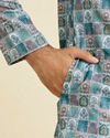 Manyavar Men Teal Green Festive Kurta Pajama