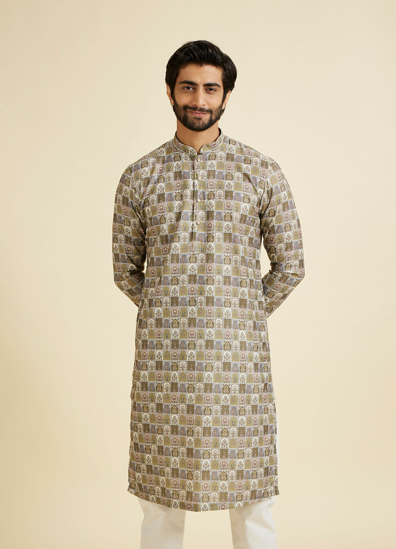 Manyavar Men Verdant Delight Kurta Pajama