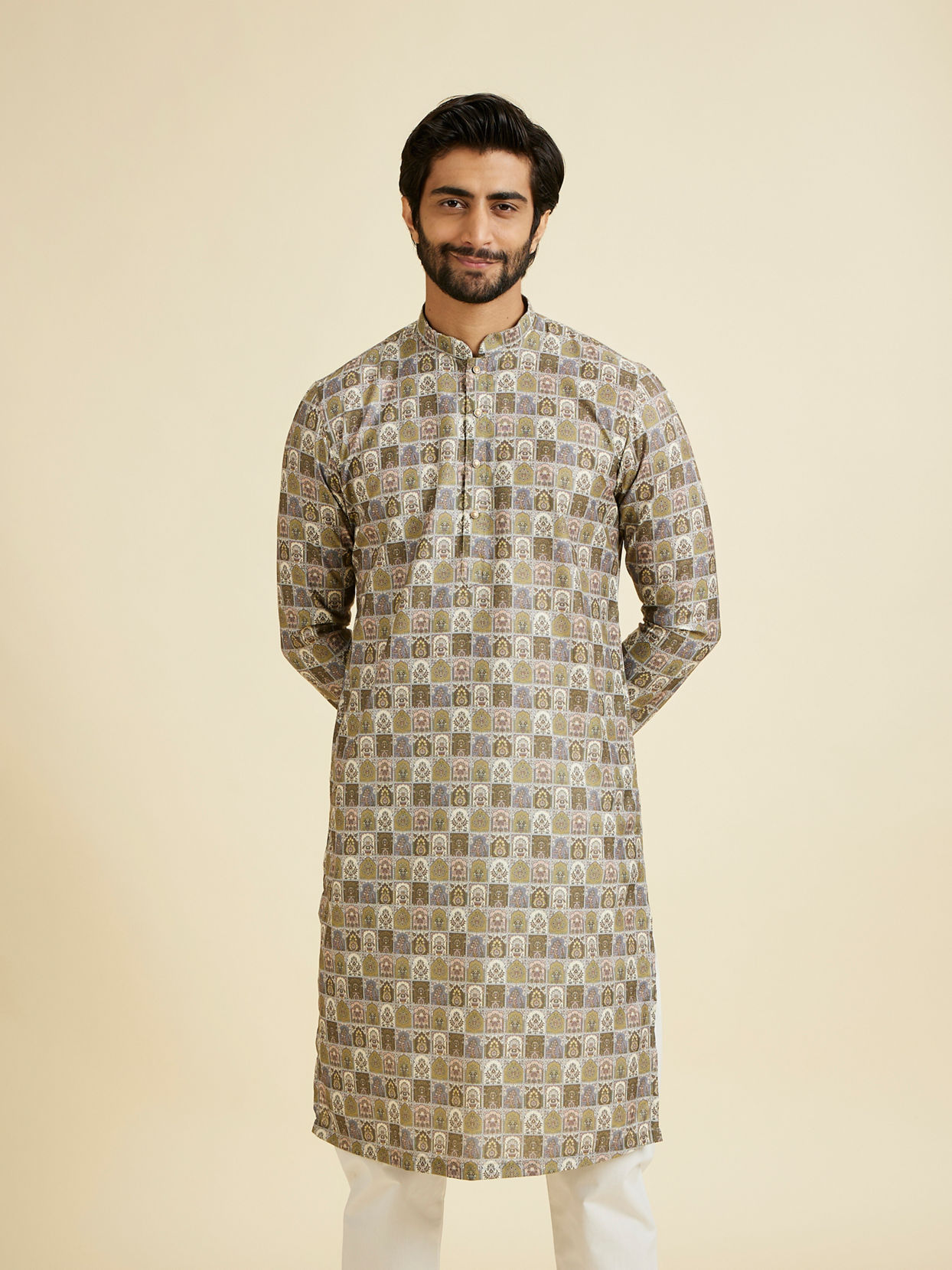 Manyavar Men Verdant Delight Kurta Pajama