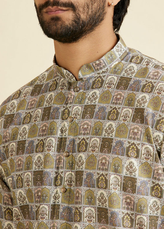 Manyavar Men Verdant Delight Kurta Pajama