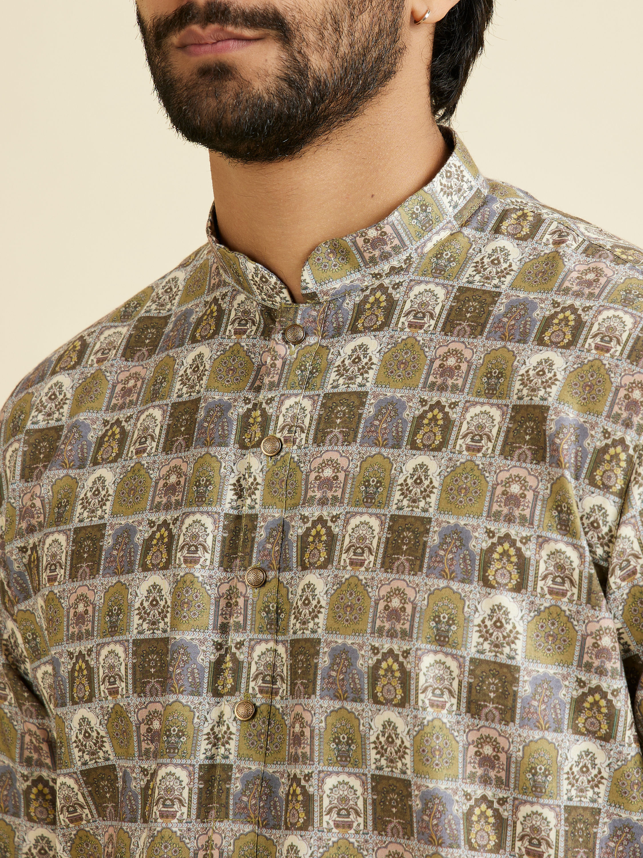 Manyavar Men Verdant Delight Kurta Pajama