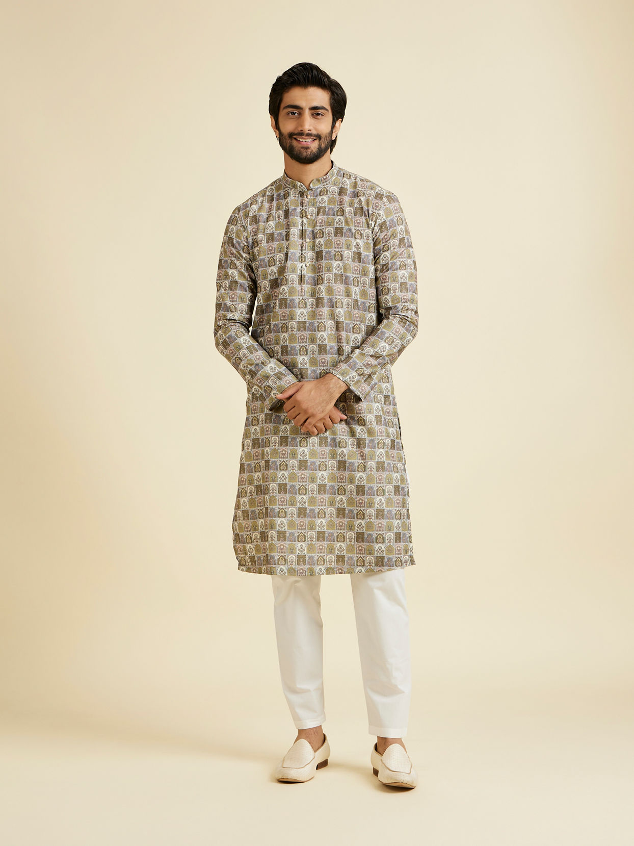 Manyavar Men Verdant Delight Kurta Pajama