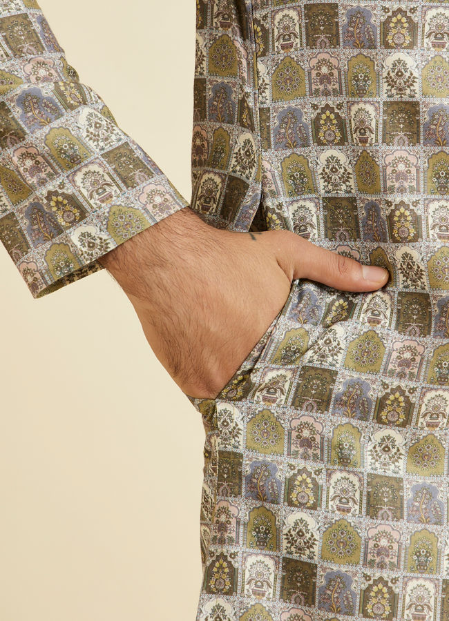 Manyavar Men Verdant Delight Kurta Pajama