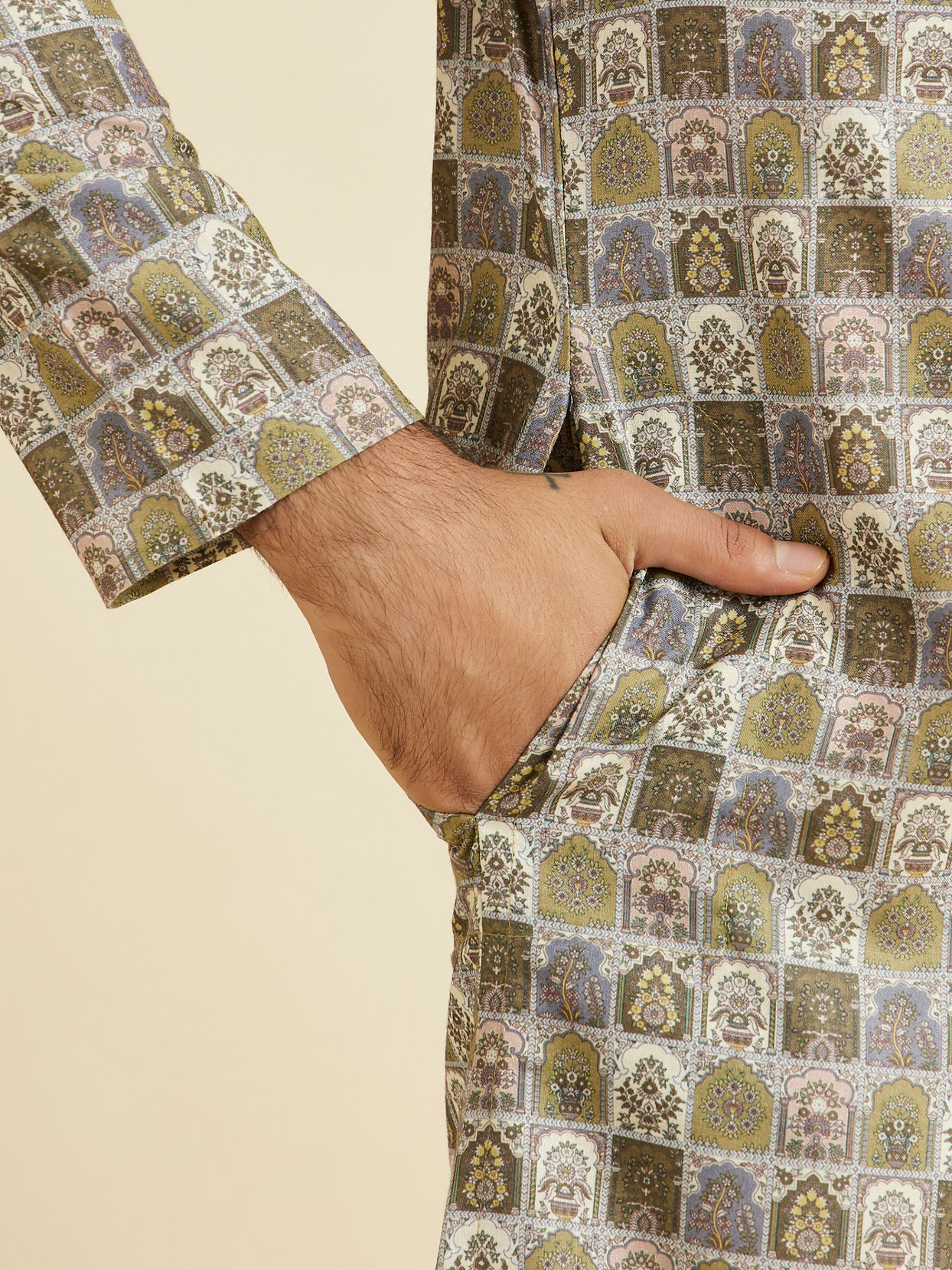 Manyavar Men Verdant Delight Kurta Pajama