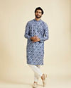 Manyavar Men Greyish Blue Festive Kurta Pajama