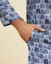 Manyavar Men Greyish Blue Festive Kurta Pajama