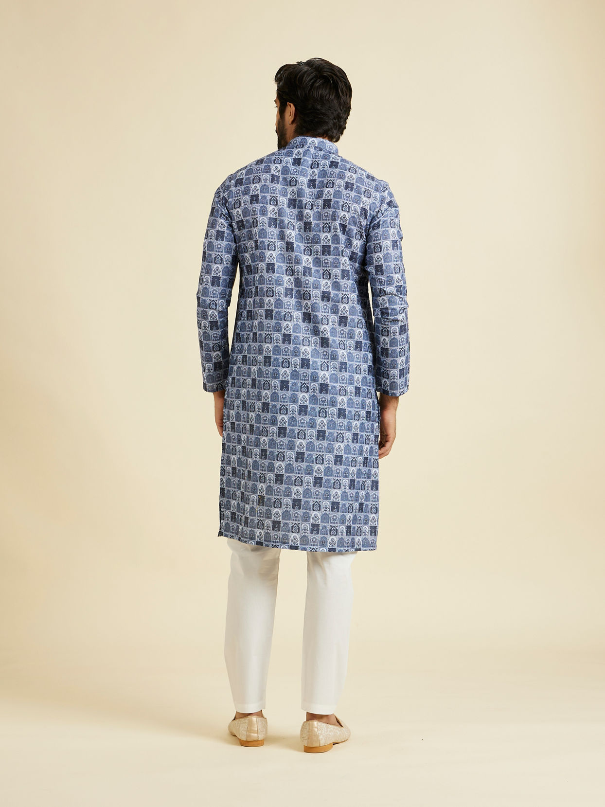 Manyavar Men Greyish Blue Festive Kurta Pajama