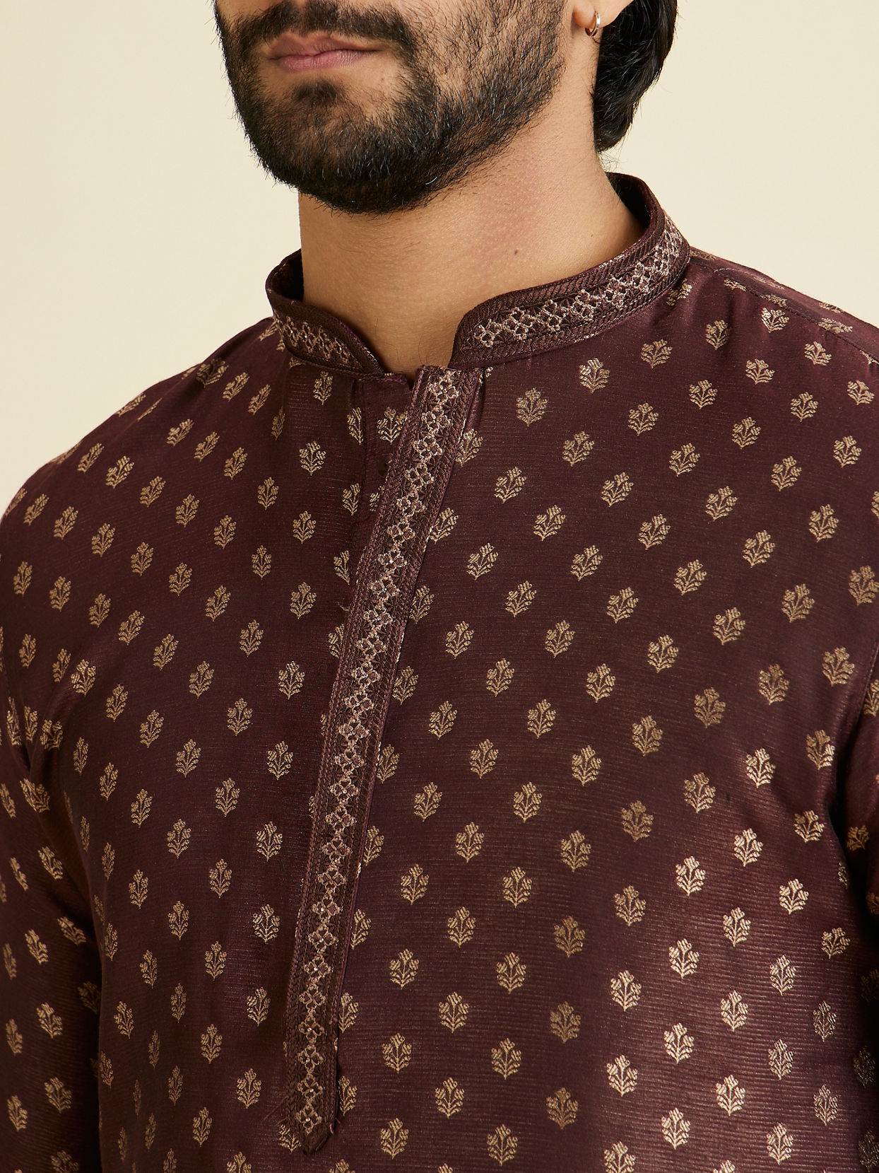 Manyavar Men Elegant Brown Kurta Pyjama