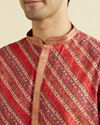 Manyavar Men Orange Sunset Splendor Kurta Pajama
