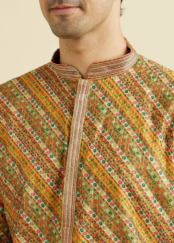 Manyavar Men Majestic Mustard Kurta Pajama