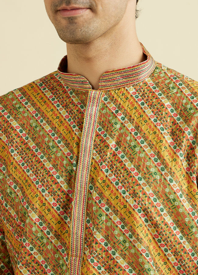 Manyavar Men Majestic Mustard Kurta Pajama