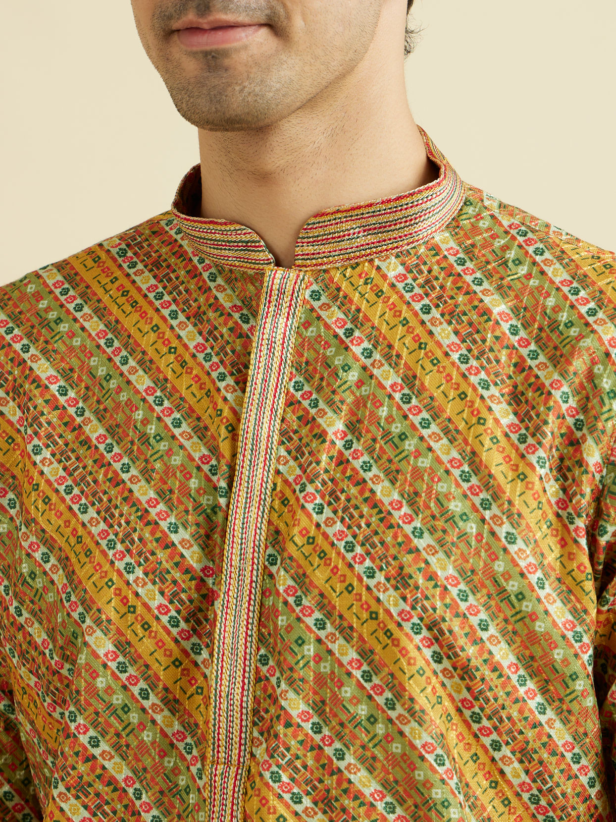 Manyavar Men Majestic Mustard Kurta Pajama
