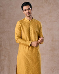 Manyavar Men Sunset Mustard Elegance Kurta Pajama