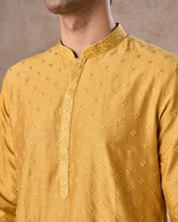 Manyavar Men Sunset Mustard Elegance Kurta Pajama