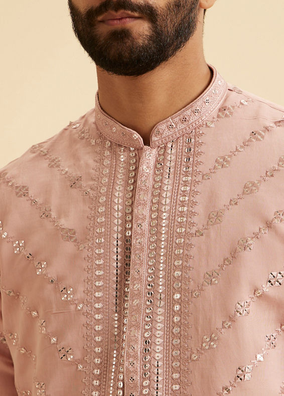 Manyavar Men Dusty Pink Regal Kurta Pajama