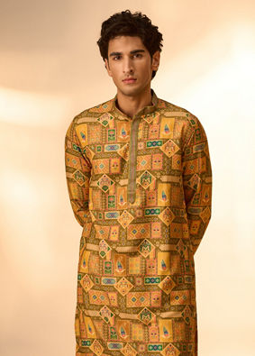 Manyavar Men Emerald Elegance Kurta Pajama